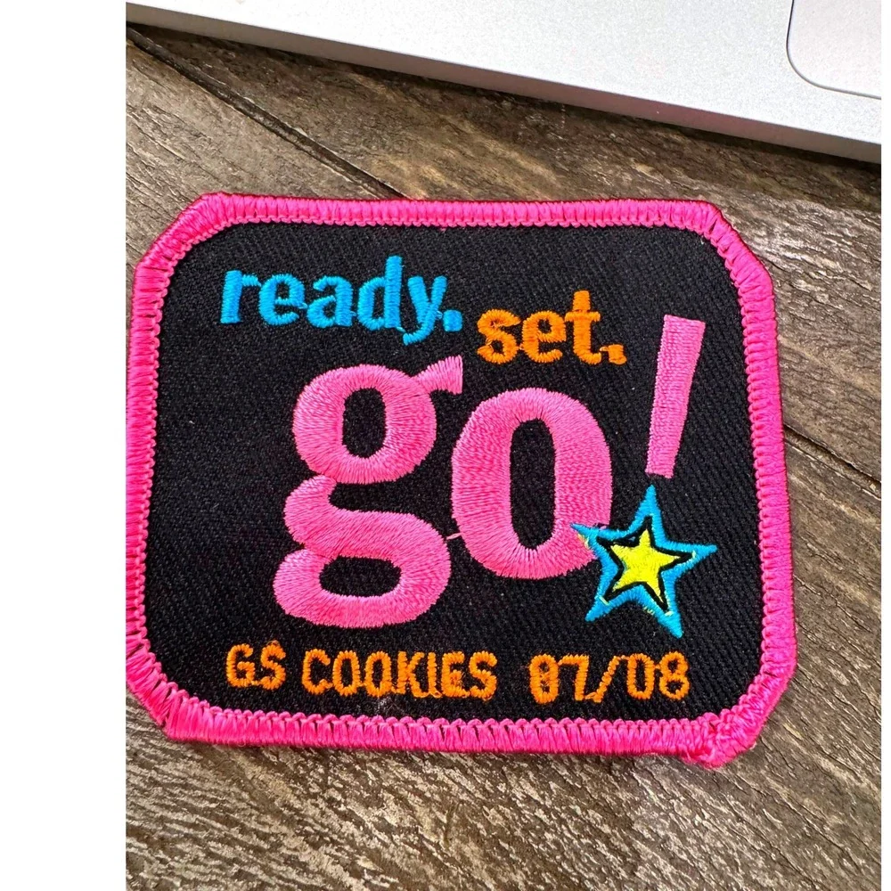 Girl Scouts GS Cookies 2007-08 Ready Set Go & Cookie Booth Patch Lot